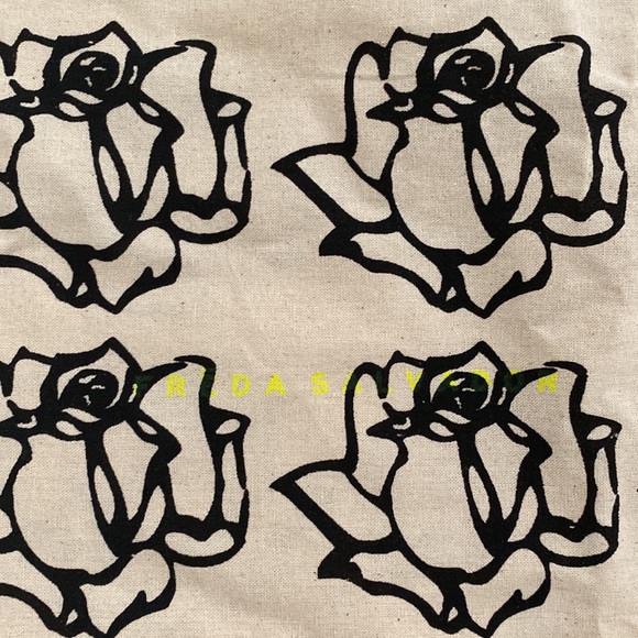 New Freda Salvador Floral Canvas Linen Tote Bag reusable - Picture 4 of 7